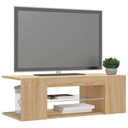 TV Cabinet with LED Lights Sonoma Oak 90x39x30 cm