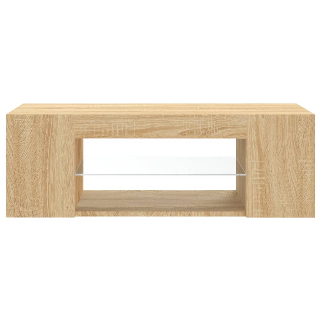 TV Cabinet with LED Lights Sonoma Oak 90x39x30 cm