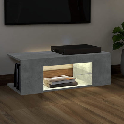 TV Cabinet with LED Lights Concrete Grey 90x39x30 cm