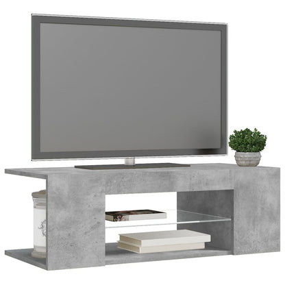 TV Cabinet with LED Lights Concrete Grey 90x39x30 cm