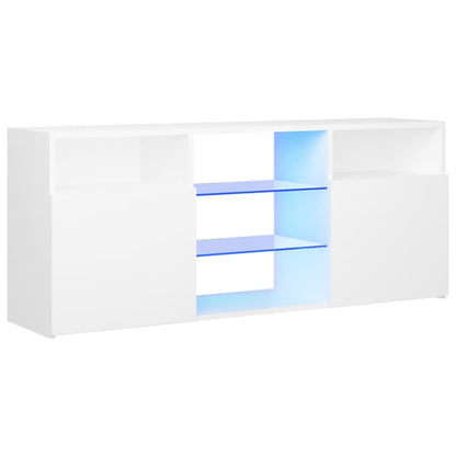 TV Cabinet with LED Lights White 120x30x50 cm