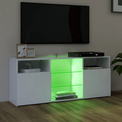 TV Cabinet with LED Lights White 120x30x50 cm