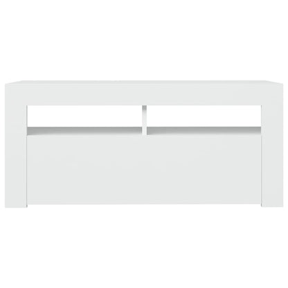 TV Cabinet with LED Lights White 90x35x40 cm