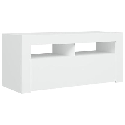 TV Cabinet with LED Lights White 90x35x40 cm