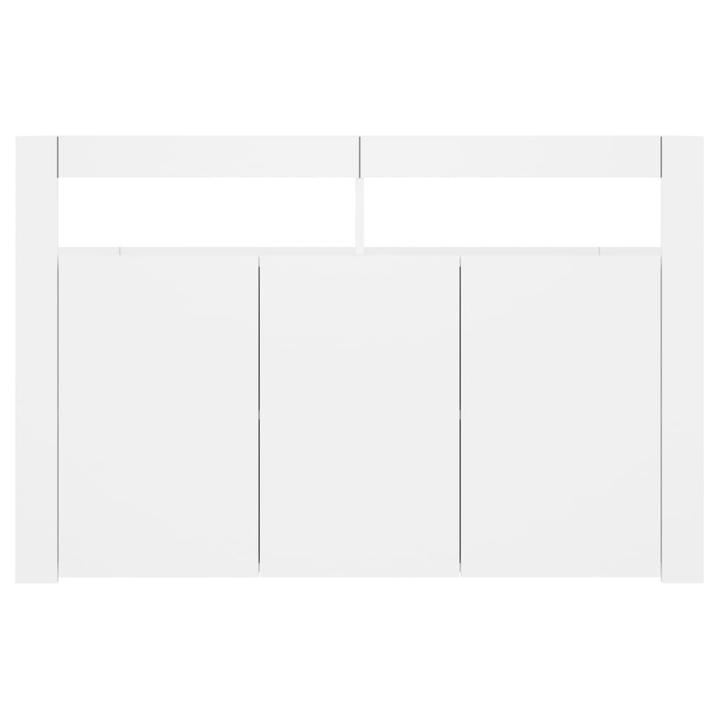 Sideboard with LED Lights White 115.5x30x75 cm