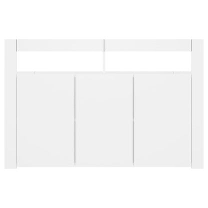 Sideboard with LED Lights White 115.5x30x75 cm