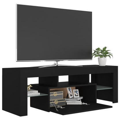 TV Cabinet with LED Lights Black 120x35x40 cm