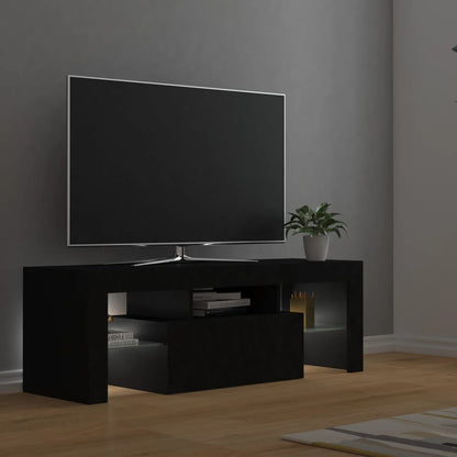 TV Cabinet with LED Lights Black 120x35x40 cm