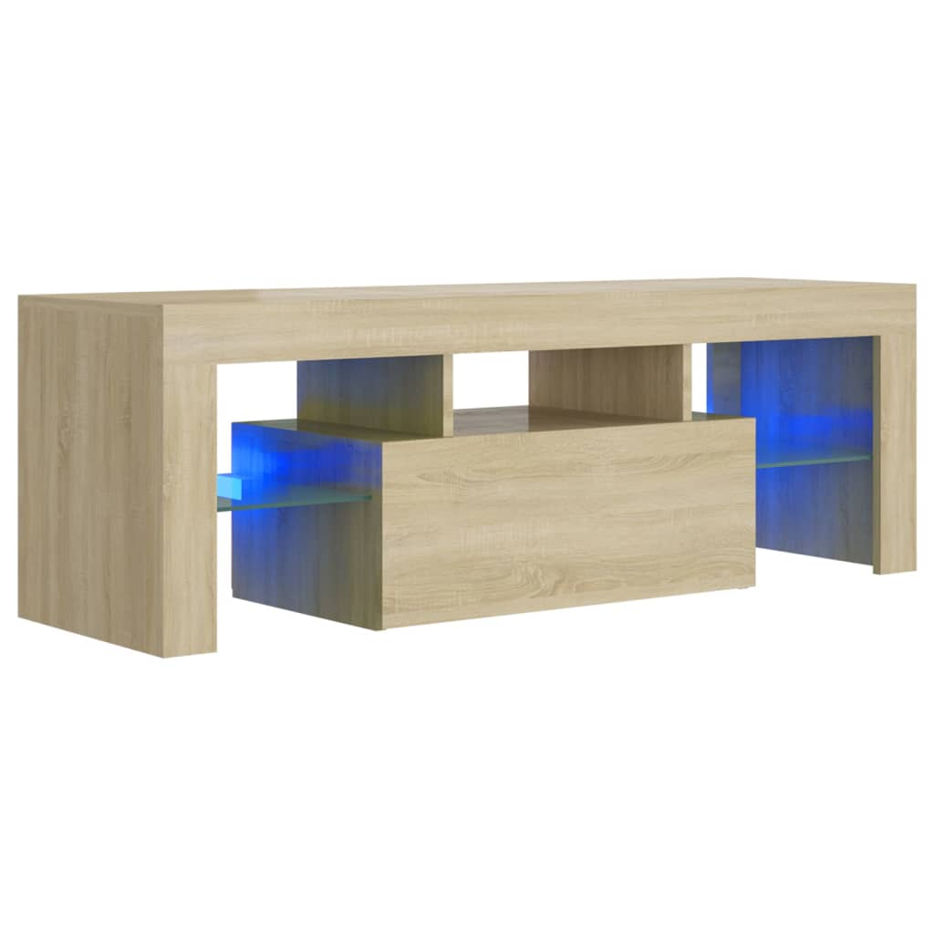 TV Cabinet with LED Lights Sonoma Oak 120x35x40 cm