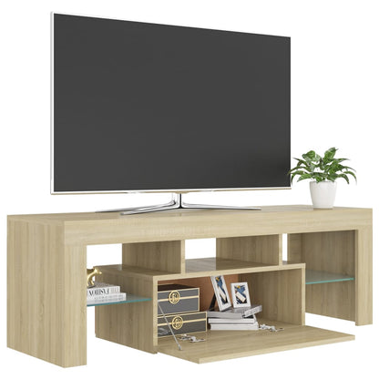 TV Cabinet with LED Lights Sonoma Oak 120x35x40 cm