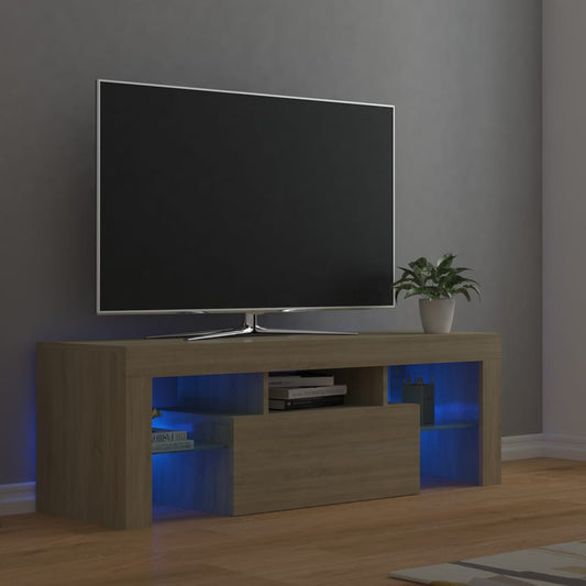 TV Cabinet with LED Lights Sonoma Oak 120x35x40 cm