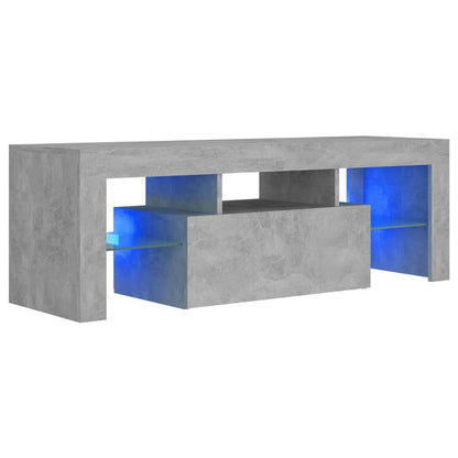 TV Cabinet with LED Lights Concrete Grey 120x35x40 cm