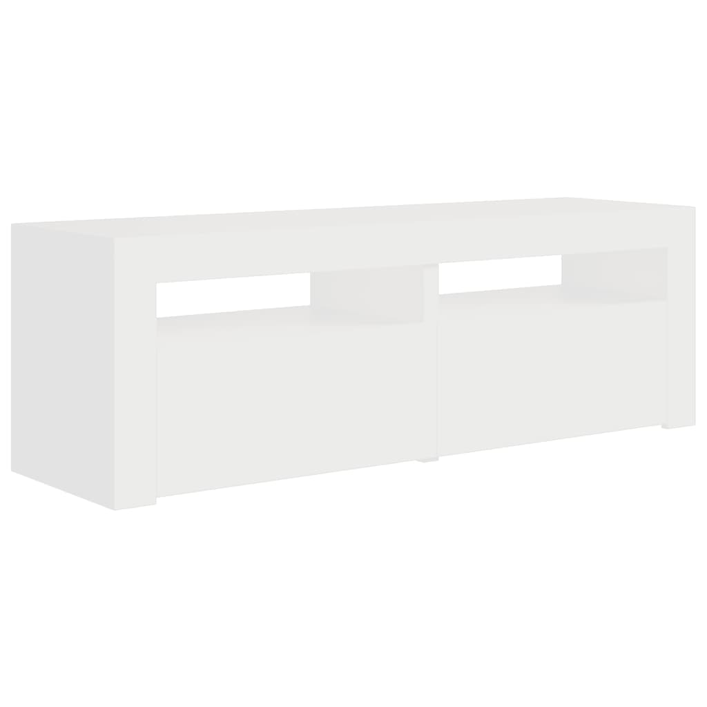 TV Cabinet with LED Lights White 120x35x40 cm