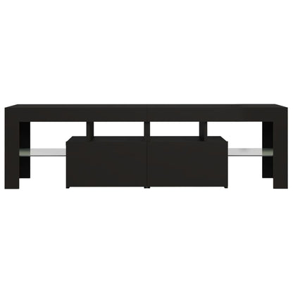 TV Cabinet with LED Lights Black 140x36.5x40 cm