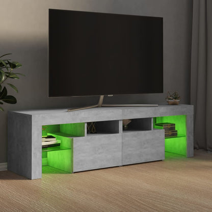 TV Cabinet with LED Lights Concrete Grey 140x36.5x40 cm