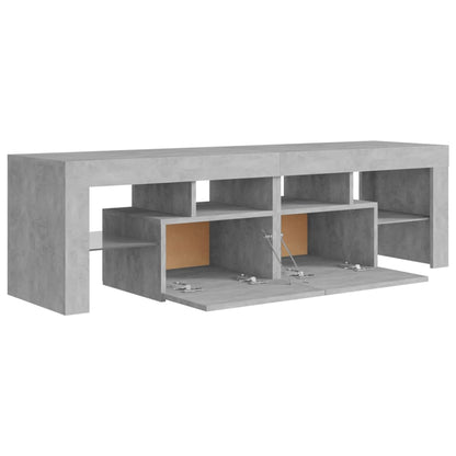 TV Cabinet with LED Lights Concrete Grey 140x36.5x40 cm