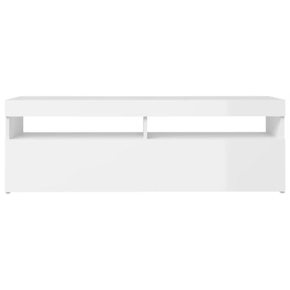 TV Cabinet with LED Lights High Gloss White 120x35x40 cm