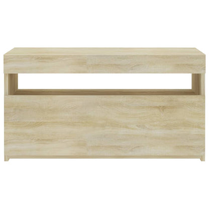 TV Cabinet with LED Lights Sonoma Oak 75x35x40 cm