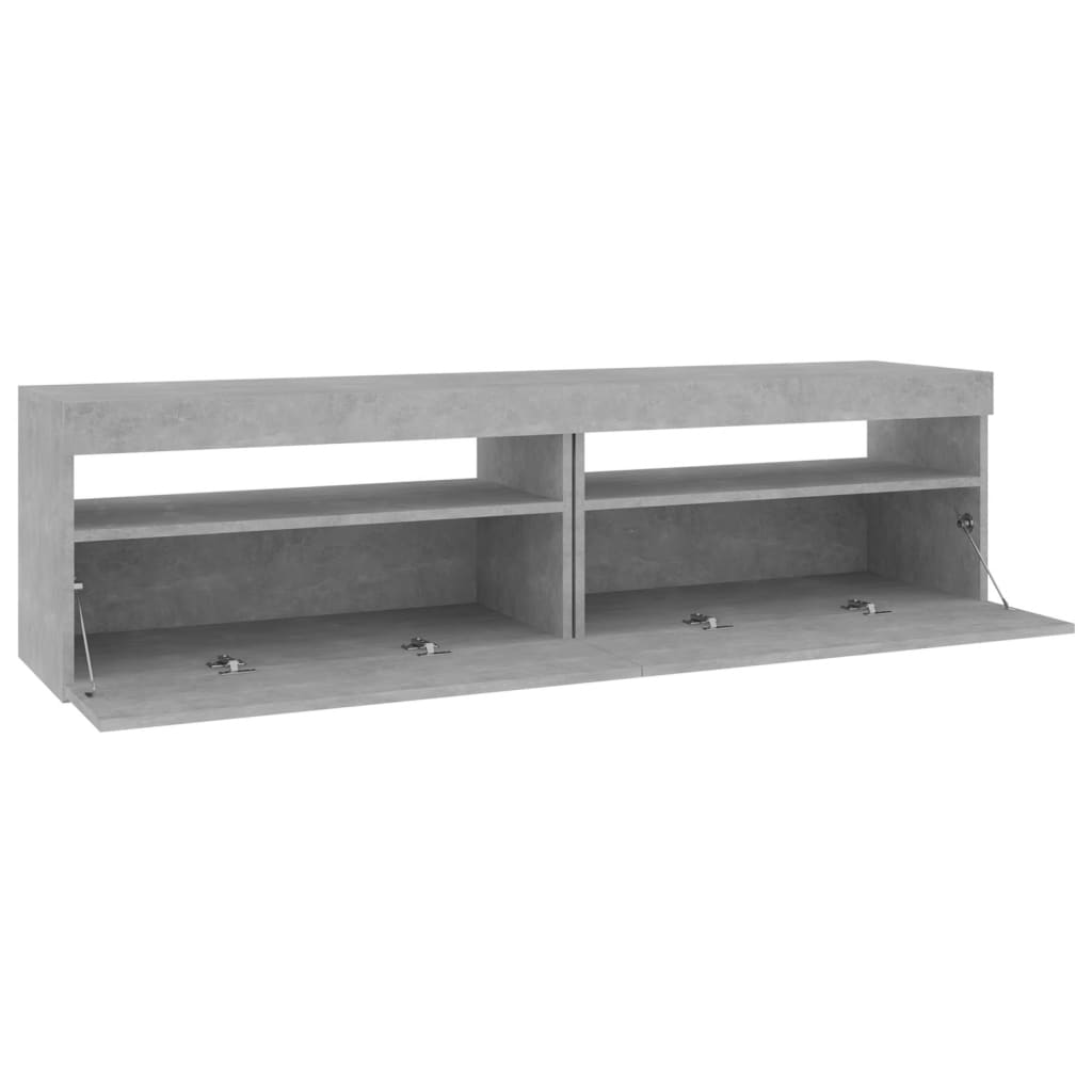 TV Cabinets 2 pcs with LED Lights Concrete Grey 75x35x40 cm