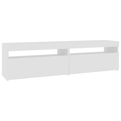 TV Cabinets 2 pcs with LED Lights High Gloss White 75x35x40 cm