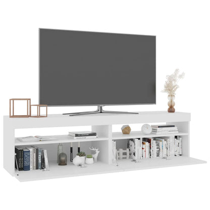 TV Cabinets 2 pcs with LED Lights High Gloss White 75x35x40 cm