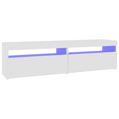 TV Cabinets 2 pcs with LED Lights High Gloss White 75x35x40 cm