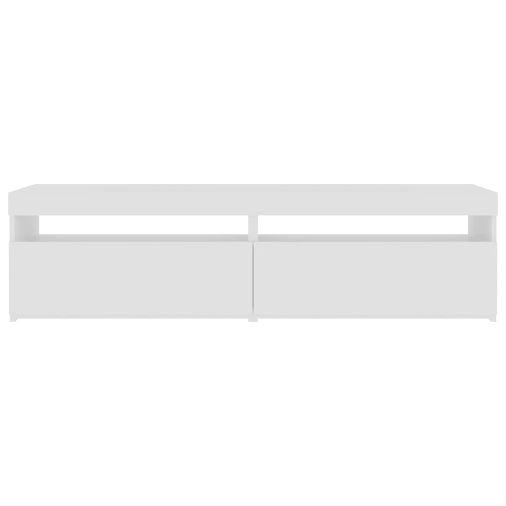 TV Cabinets 2 pcs with LED Lights High Gloss White 75x35x40 cm