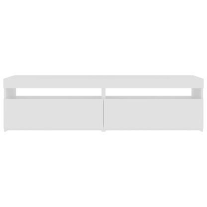 TV Cabinets 2 pcs with LED Lights High Gloss White 75x35x40 cm