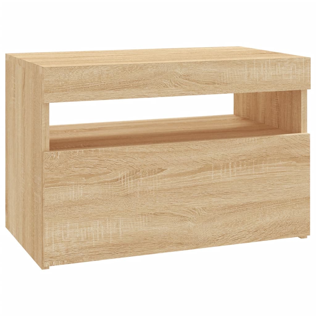 TV Cabinet with LED Lights Sonoma Oak 60x35x40 cm