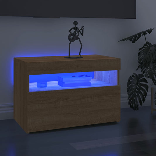 TV Cabinet with LED Lights Sonoma Oak 60x35x40 cm