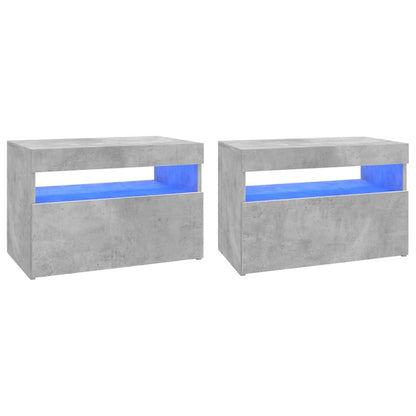 TV Cabinets with LED Lights 2 pcs Concrete Grey 60x35x40 cm