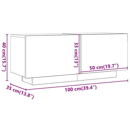 TV Cabinet Black 100x35x40 cm Engineered Wood