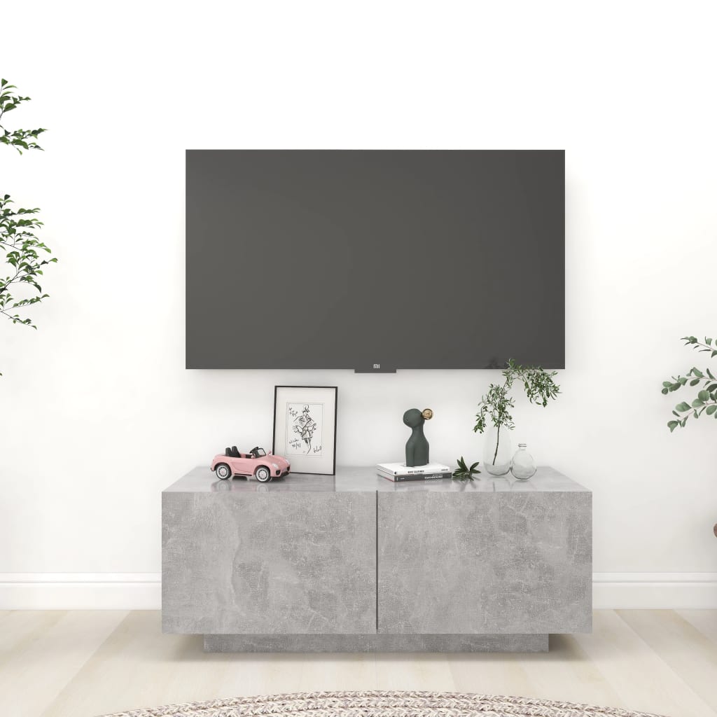 TV Cabinet Concrete Grey 100x35x40 cm Engineered Wood