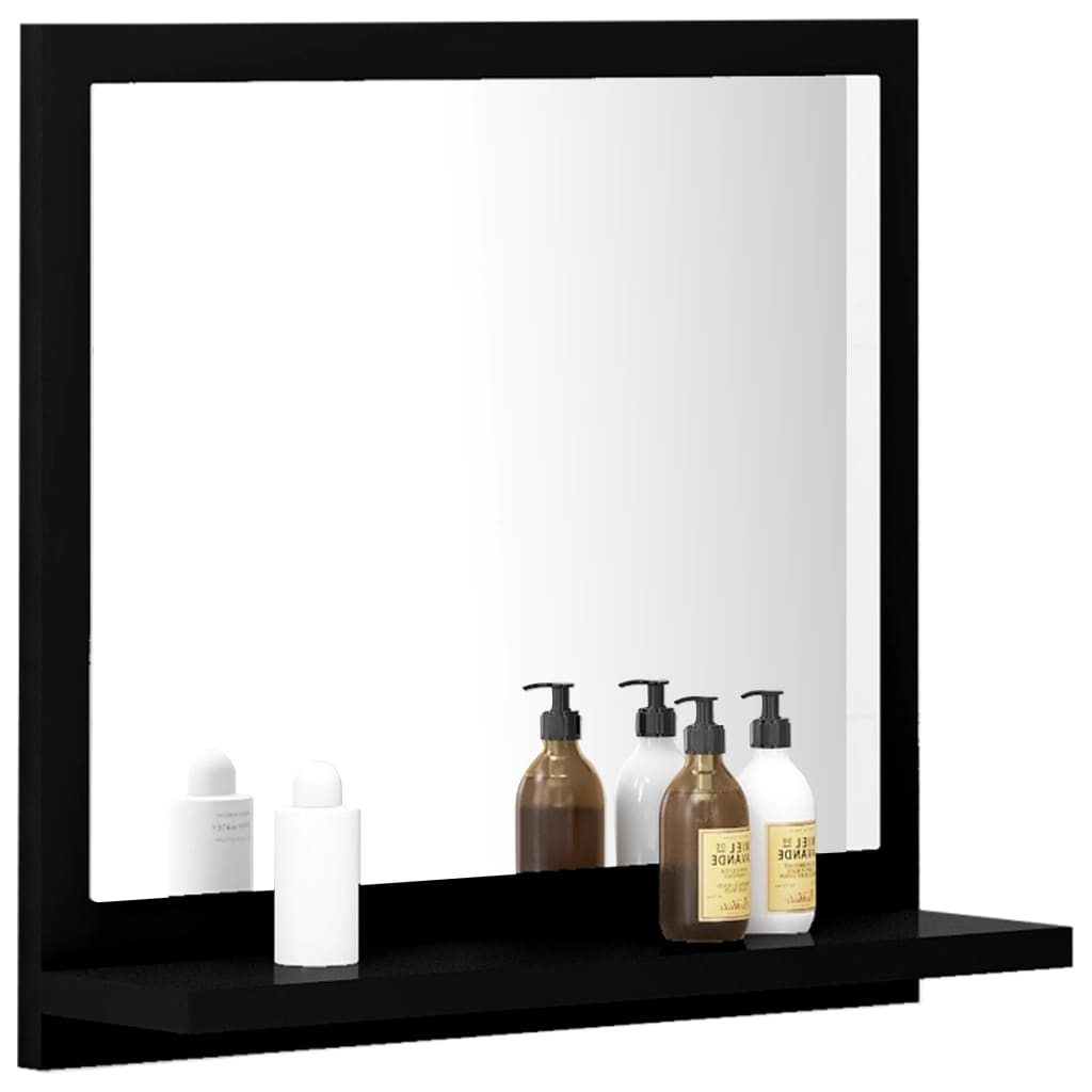 Bathroom Mirror Black 40x10.5x37 cm Engineered Wood