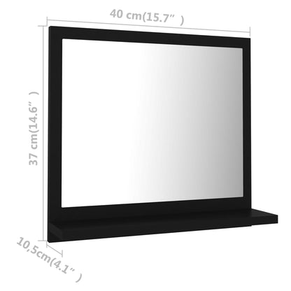 Bathroom Mirror Black 40x10.5x37 cm Engineered Wood