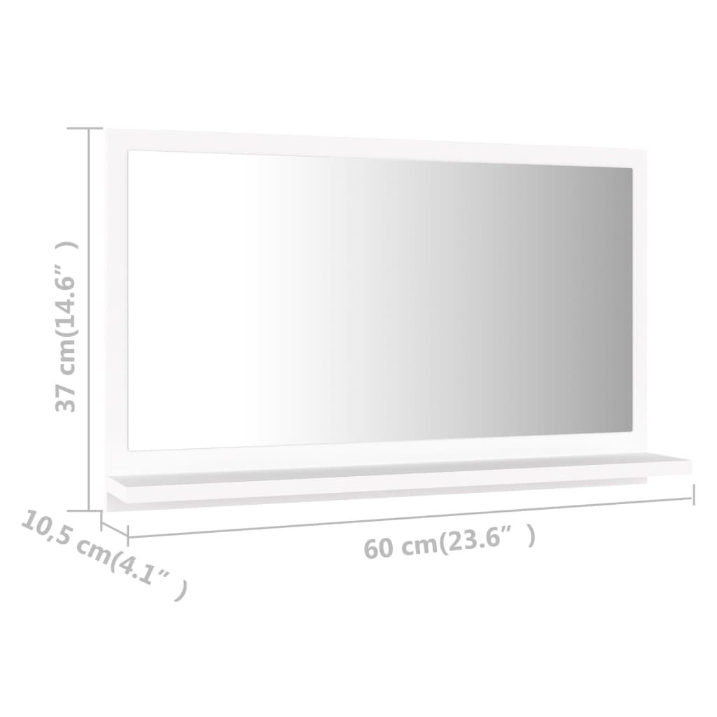 Bathroom Mirror White 60x10.5x37 cm Engineered Wood