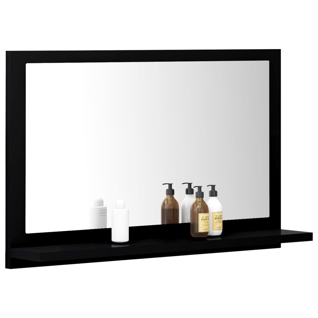 Bathroom Mirror Black 60x10.5x37 cm Engineered Wood