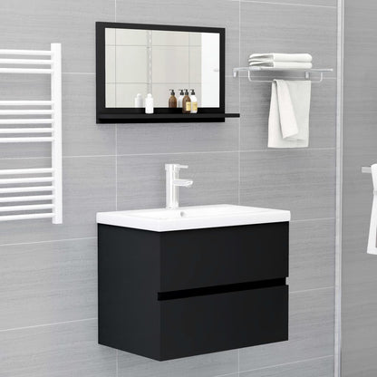 Bathroom Mirror Black 60x10.5x37 cm Engineered Wood