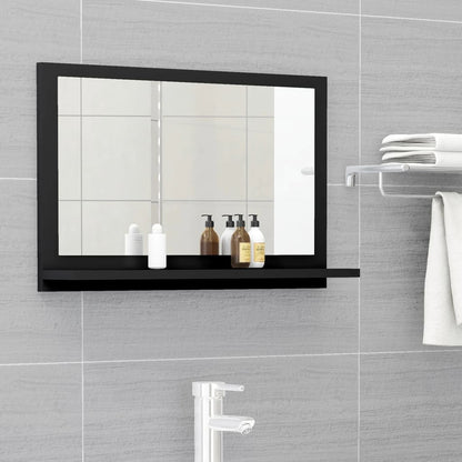 Bathroom Mirror Black 60x10.5x37 cm Engineered Wood