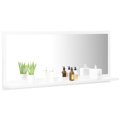 Bathroom Mirror White 90x10.5x37 cm Engineered Wood