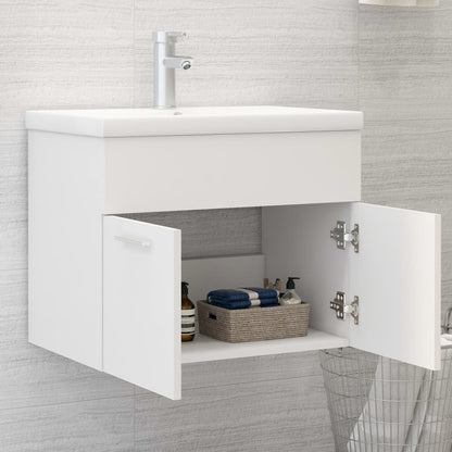 Sink Cabinet White 60x38.5x46 cm Engineered Wood