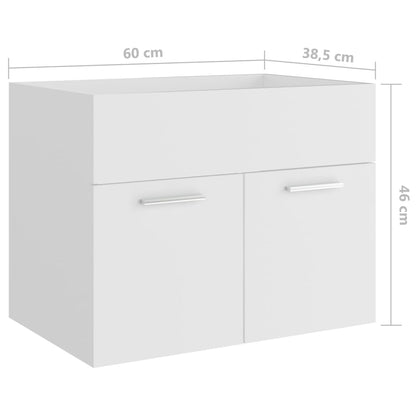 Sink Cabinet White 60x38.5x46 cm Engineered Wood