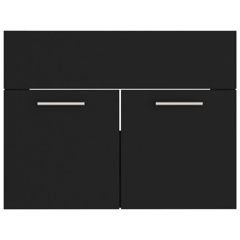 Sink Cabinet Black 60x38.5x46 cm Engineered Wood