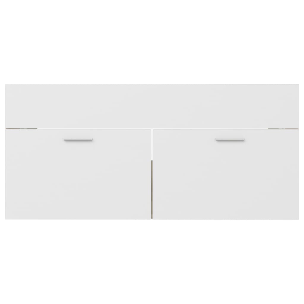 Sink Cabinet White and Sonoma Oak 100x38.5x46 cm Engineered Wood