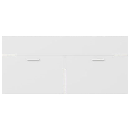 Sink Cabinet White and Sonoma Oak 100x38.5x46 cm Engineered Wood