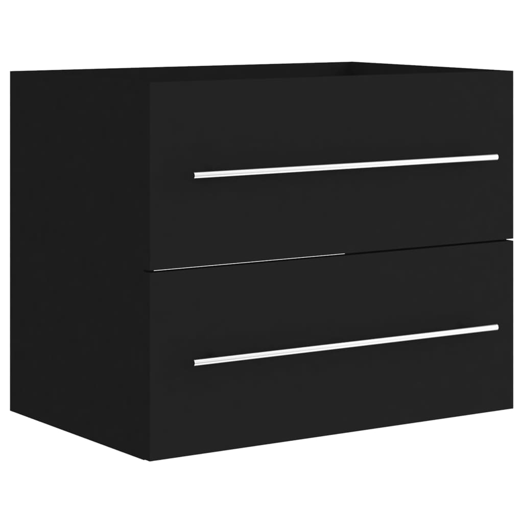 Sink Cabinet Black 60x38.5x48 cm Engineered Wood