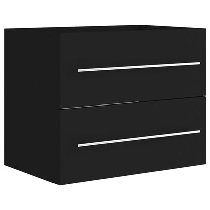 Sink Cabinet Black 60x38.5x48 cm Engineered Wood