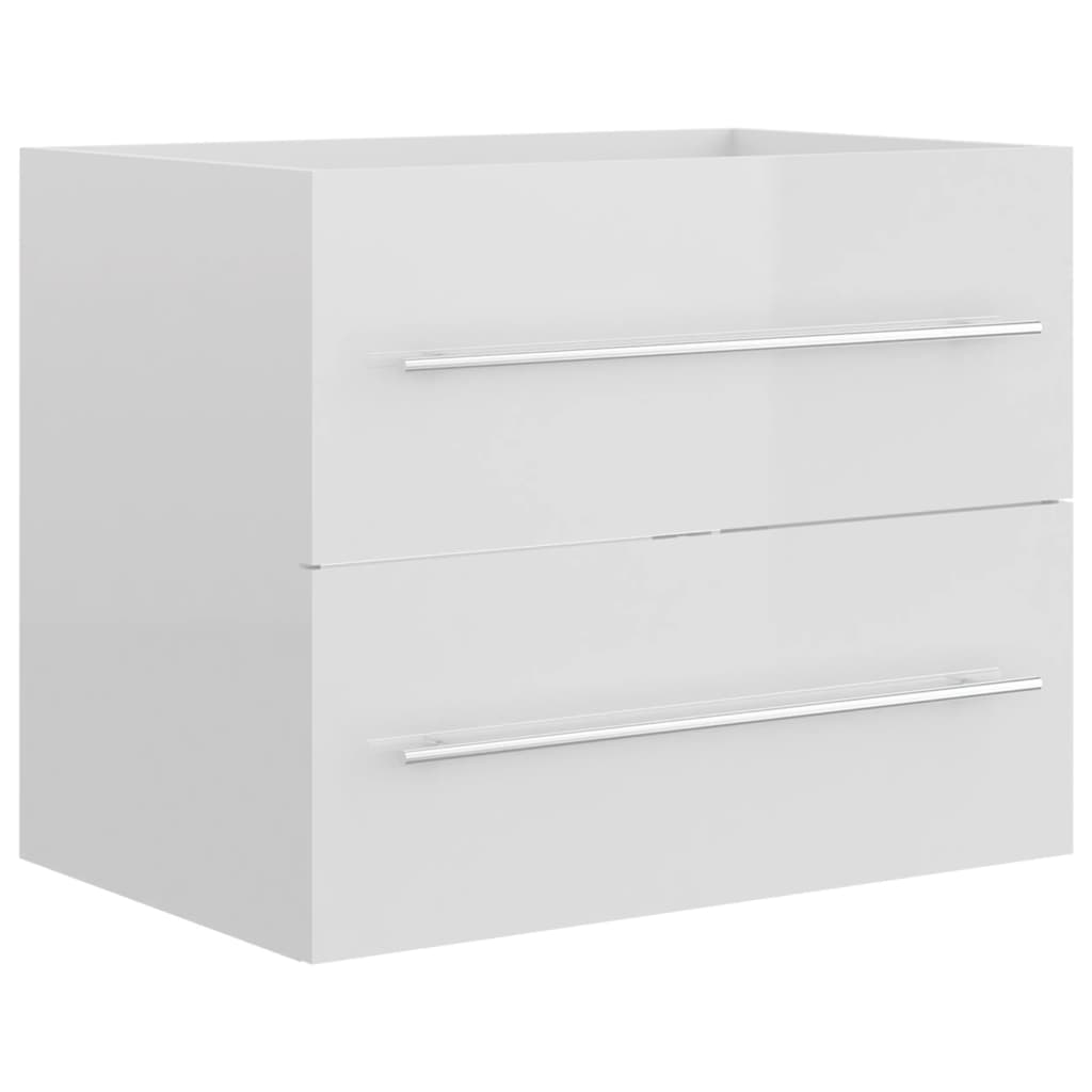 Sink Cabinet High Gloss White 60x38.5x48 cm Engineered Wood