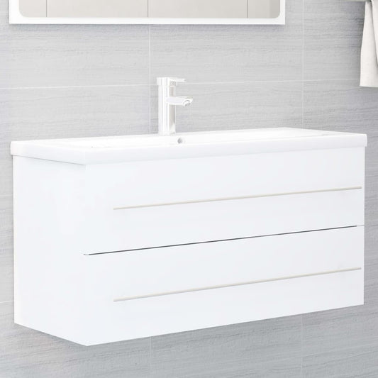 Sink Cabinet White 100x38.5x48 cm Engineered Wood