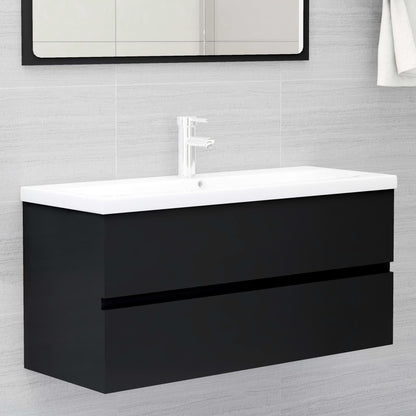 Sink Cabinet Black 100x38.5x45 cm Engineered Wood